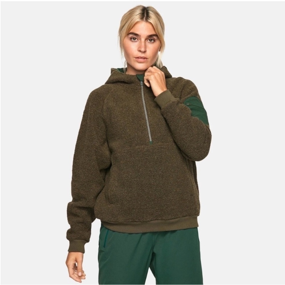 Outdoor Voices MegaFleece OG Snap Up Original Button Neck Pullover Wool Blend M